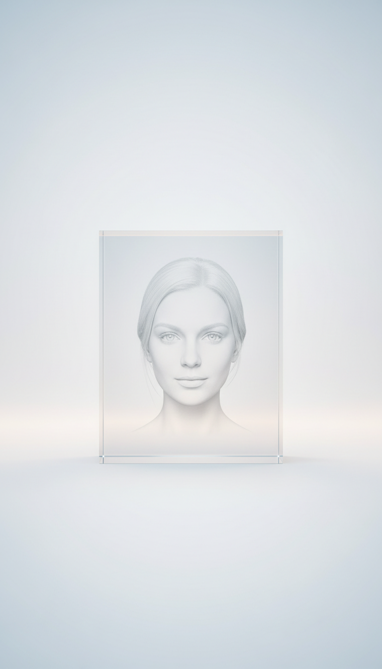 Rectangular Crystal Block with 3D Portrait