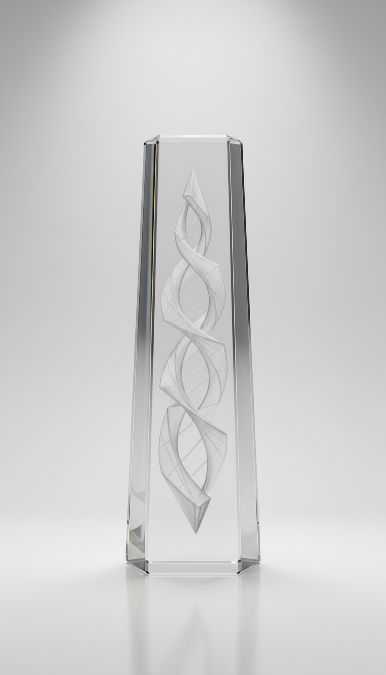 Tower Crystal Award with Intricate Internal Design