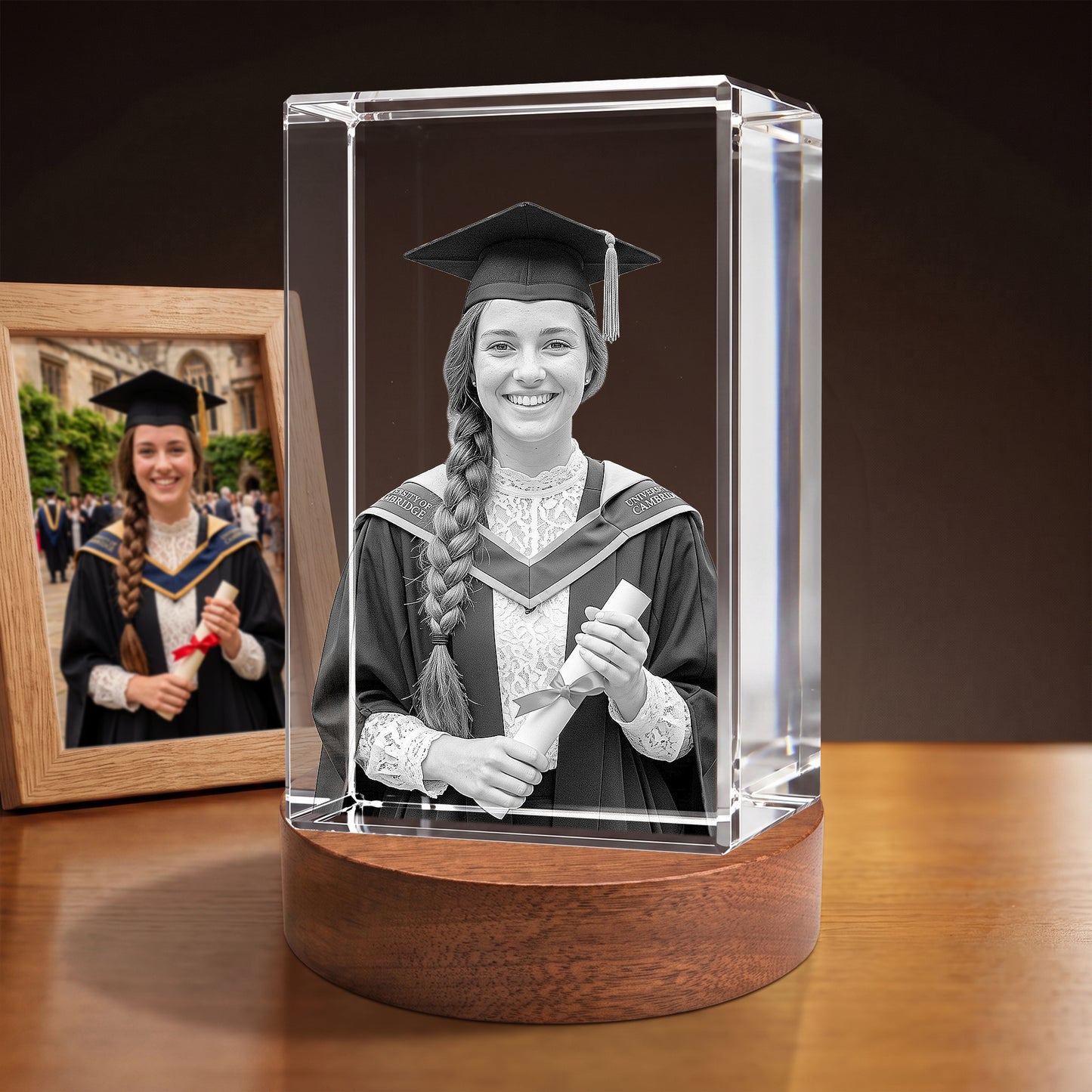 3D Crystal Rectangle Personalized Graduation Gift