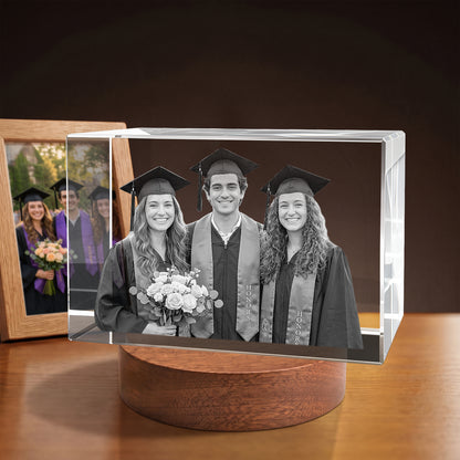 3D Crystal Rectangle Personalized Graduation Gift