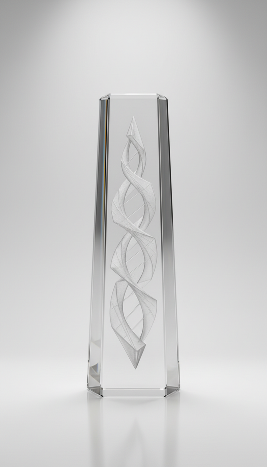 Tower Crystal Award with Intricate Internal Design