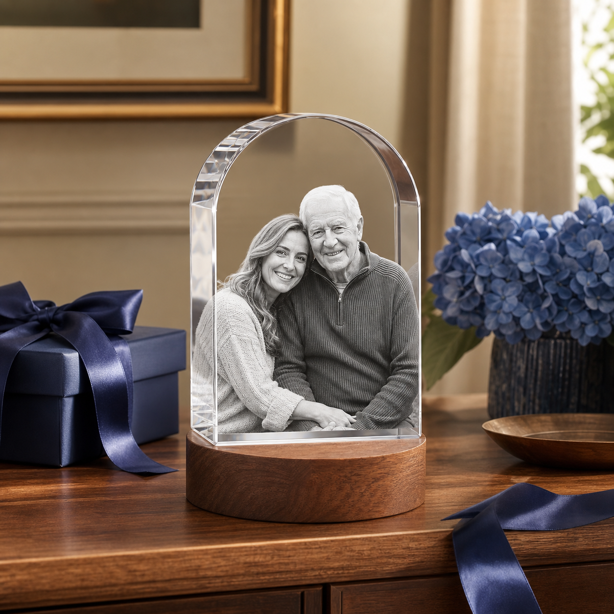 3D Crystal Arch Father's Day Gift for Dad lifestyle image 1