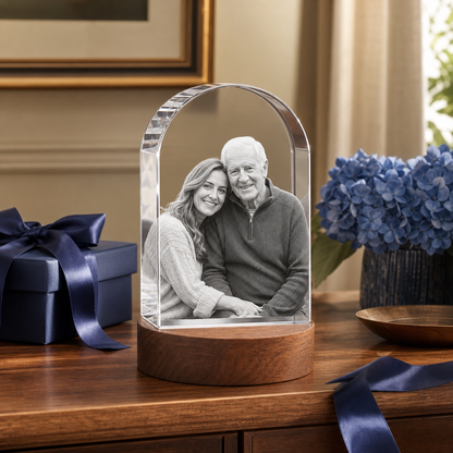 3D Crystal Arch Father's Day Gift for Dad lifestyle image 1
