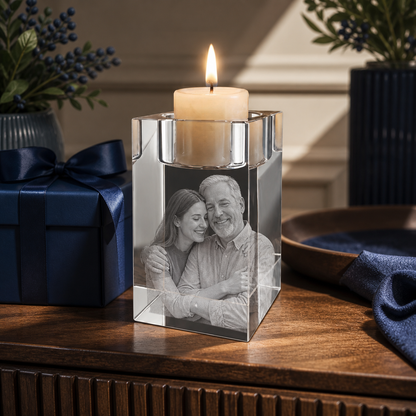 3D Crystal Candleholder Father's Day Gift for Dad lifestyle image 1