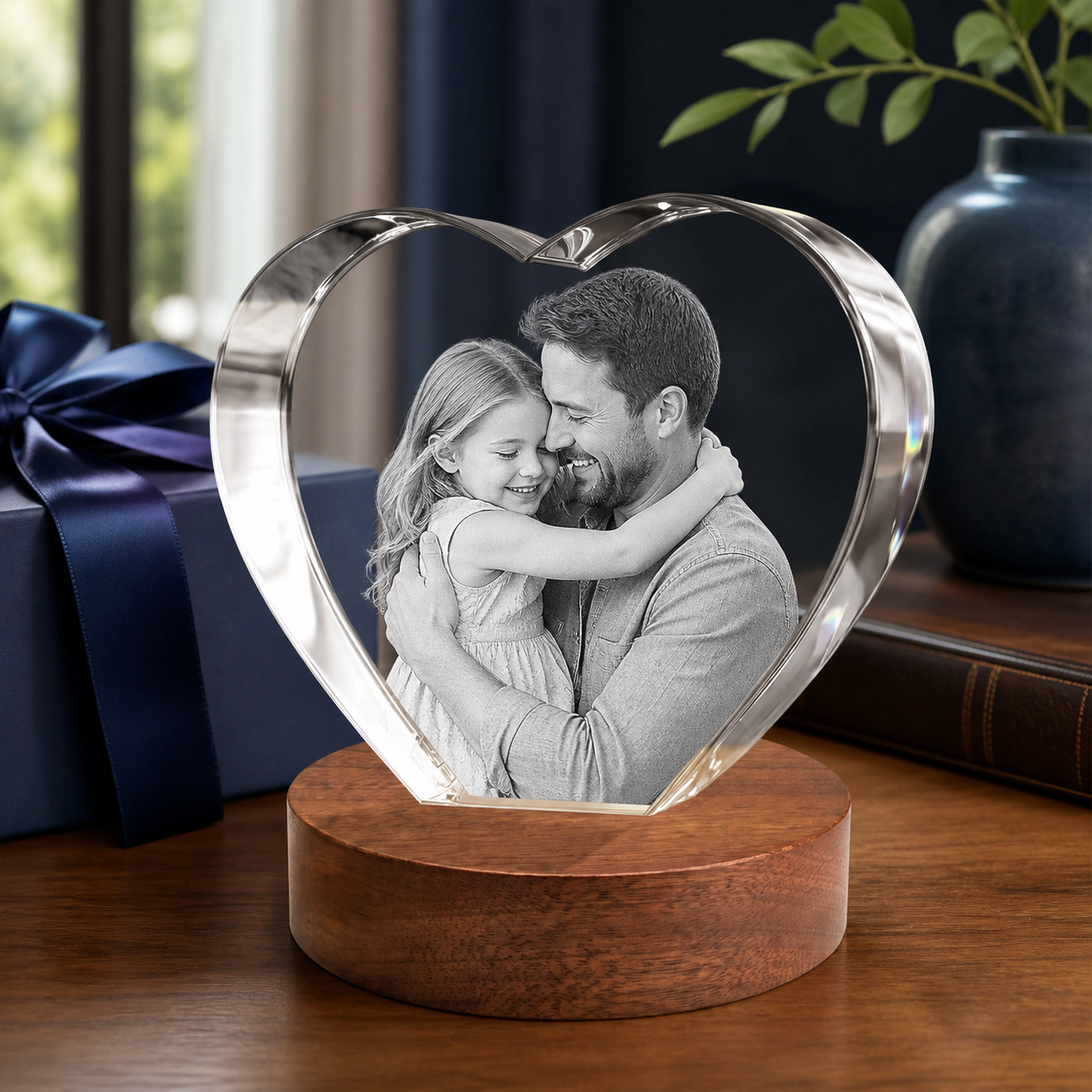 3D Crystal Heart Father's Day Gift for Dad lifestyle image 1