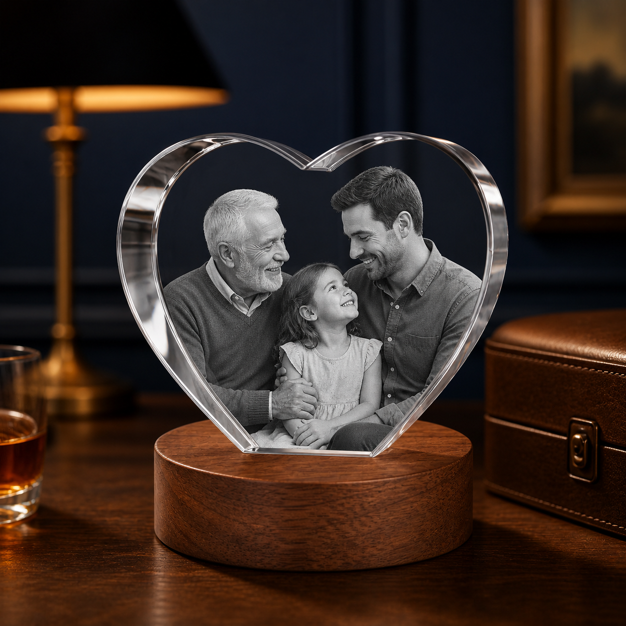 3D Crystal Heart Father's Day Gift for Dad lifestyle image 2