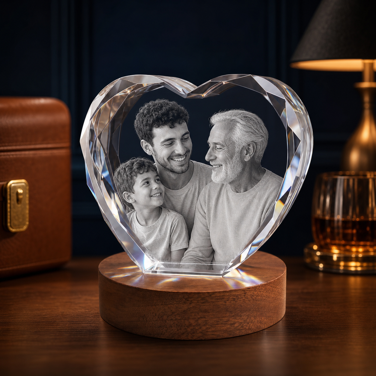 3D Crystal New Heart Father's Day Gift for Dad lifestyle image 2
