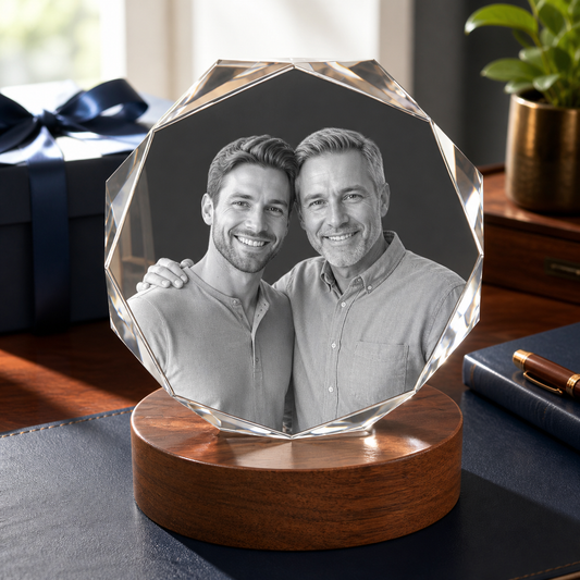 3D Crystal Octagon Father's Day Gift for Dad lifestyle image 1