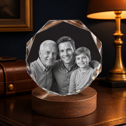 3D Crystal Octagon Father's Day Gift for Dad lifestyle image 2