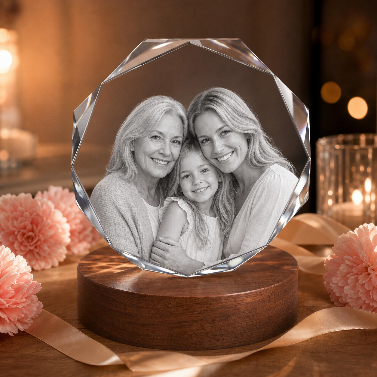 3D Crystal Octagon Mother's Day Gift for Mom lifestyle image 2