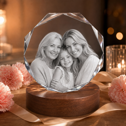 3D Crystal Octagon Mother's Day Gift for Mom lifestyle image 2