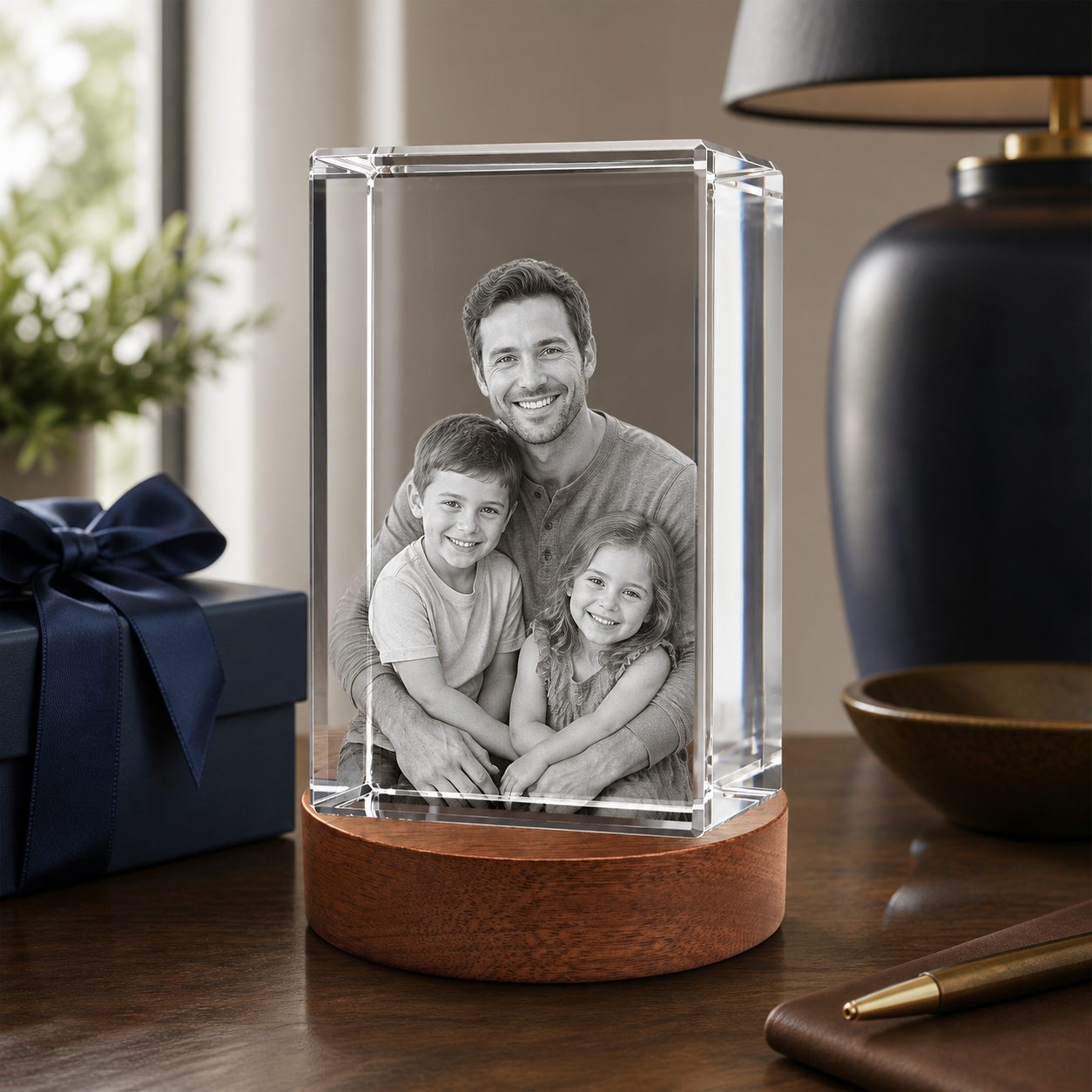 3D Crystal Rectangle Father's Day Gift for Dad lifestyle image 1