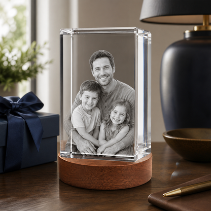 3D Crystal Rectangle Father's Day Gift for Dad lifestyle image 1