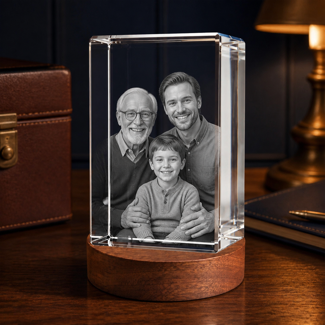 3D Crystal Rectangle Father's Day Gift for Dad lifestyle image 2