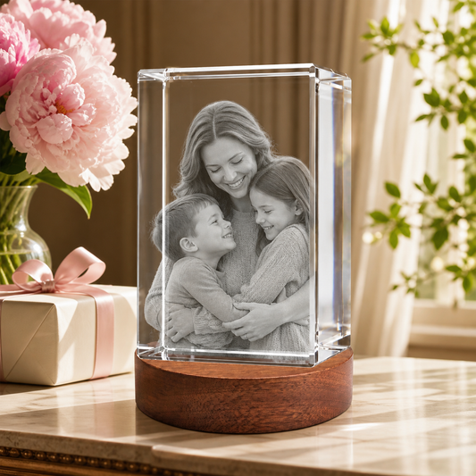 3D Crystal Rectangle Mother's Day Gift for Mom lifestyle image 1
