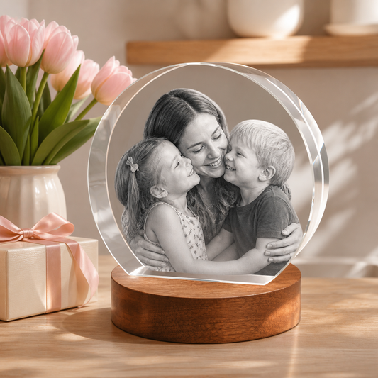 3D Crystal Round Stepped Crystal Disc Mother's Day Gift for Mom lifestyle image 1
