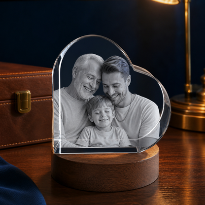 3D Crystal Special Heart Father's Day Gift for Dad lifestyle image 2