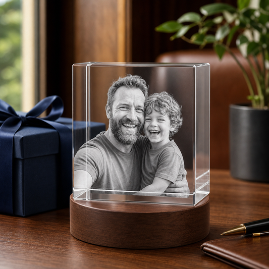 3D Crystal Square Father's Day Gift for Dad lifestyle image 1
