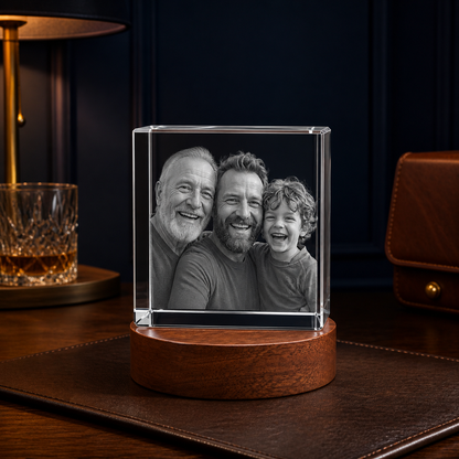 3D Crystal Square Father's Day Gift for Dad lifestyle image 2