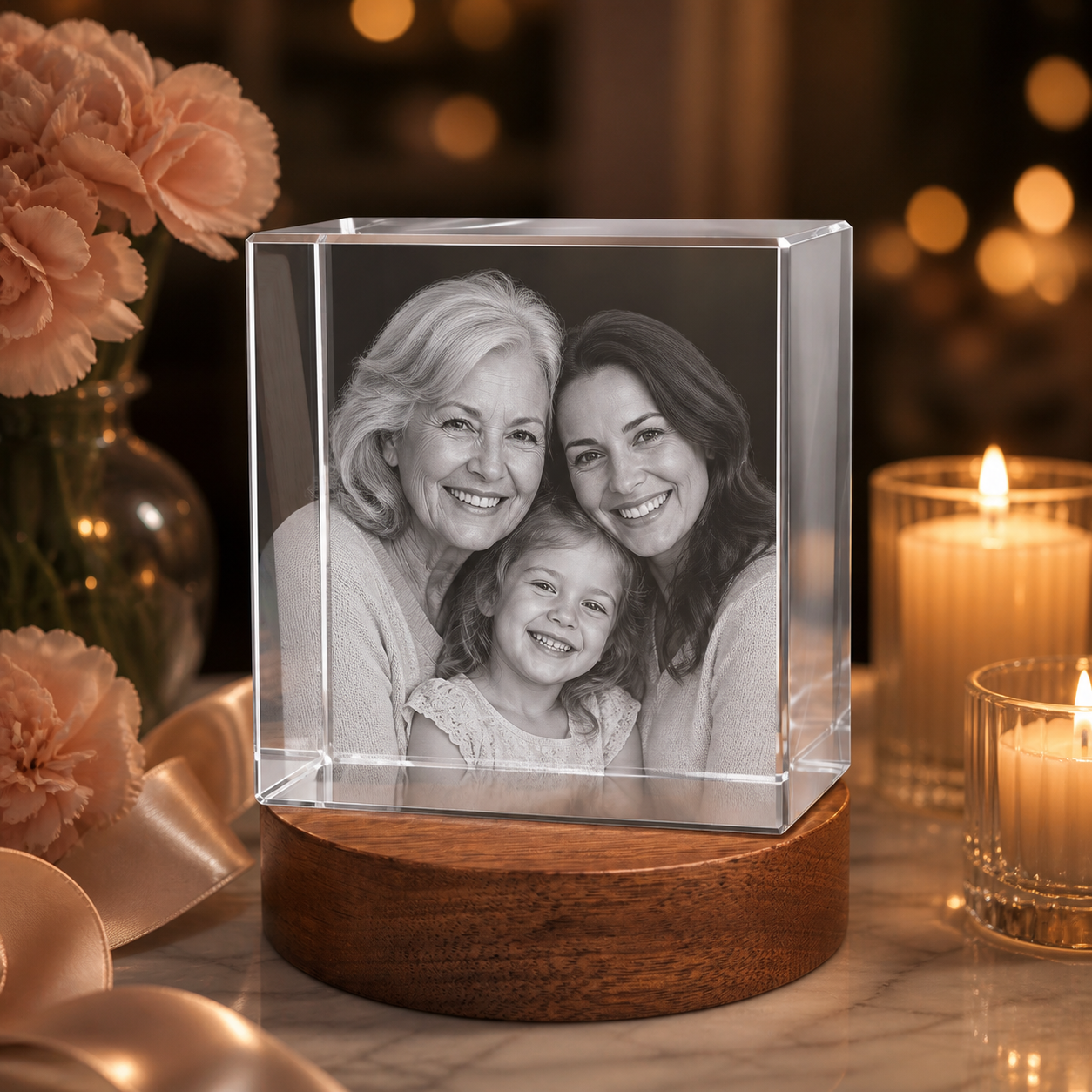 3D Crystal Square Mother's Day Gift for Mom lifestyle image 2