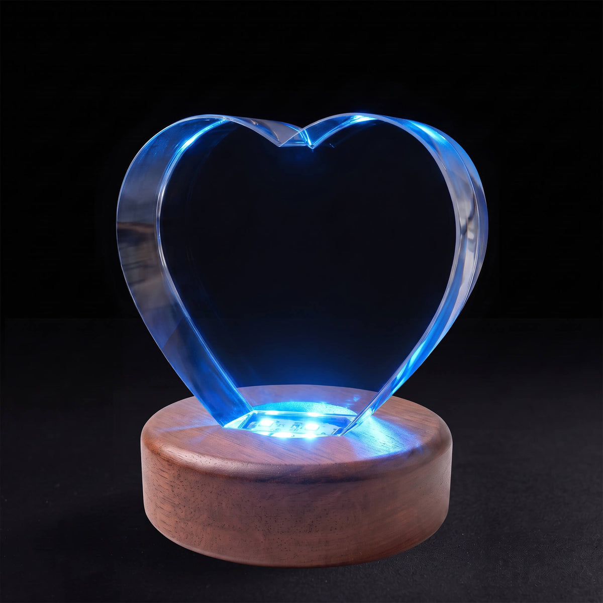7-Color LED Wooden Crystal Base