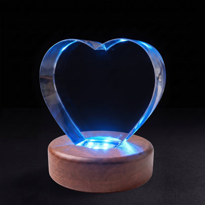 7-Color LED Wooden Crystal Base