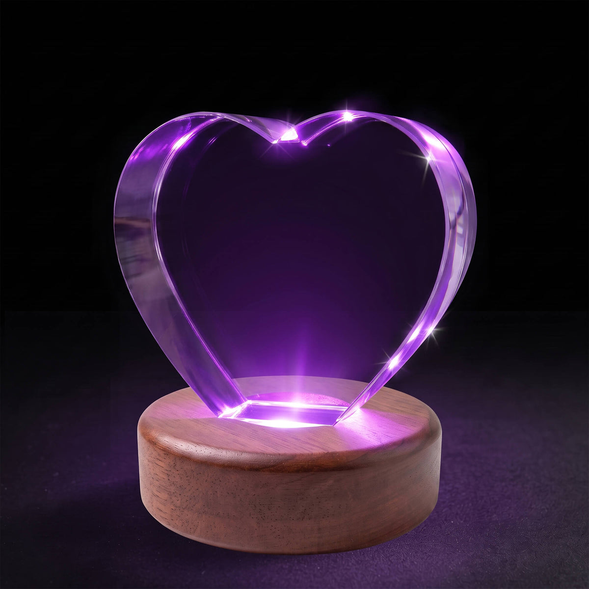 7-Color LED Wooden Crystal Base