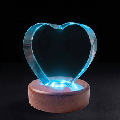 7-Color LED Wooden Crystal Base