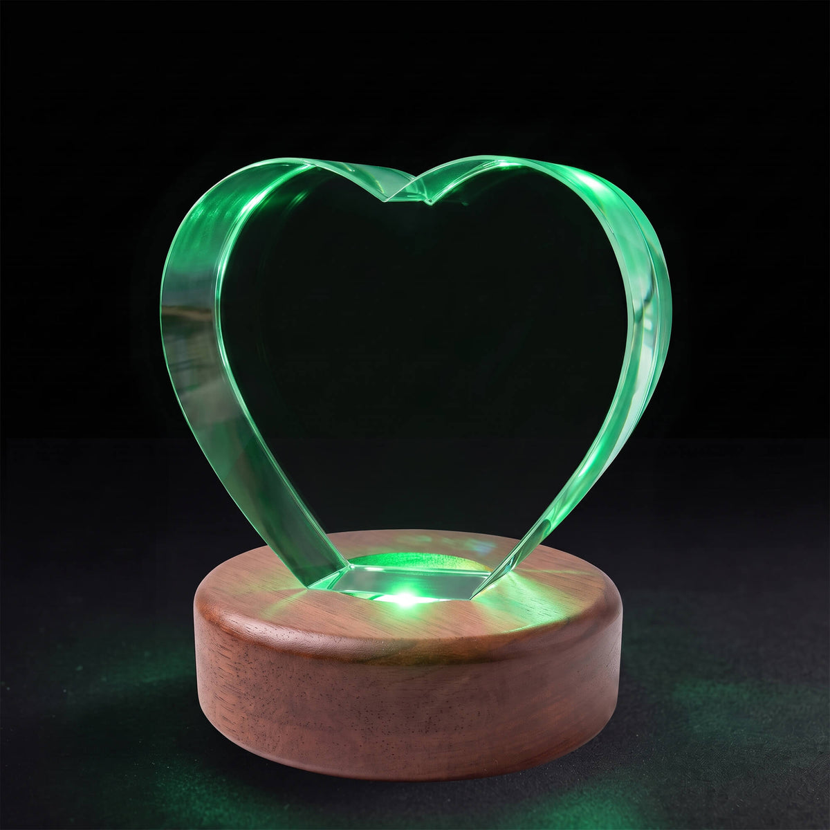 7-Color LED Wooden Crystal Base