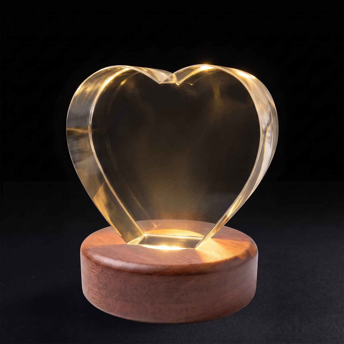 7-Color LED Wooden Crystal Base
