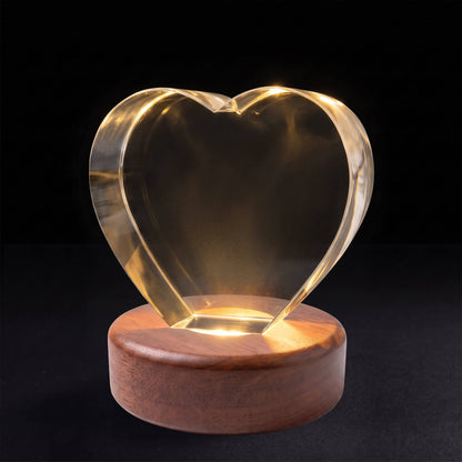 7-Color LED Wooden Crystal Base