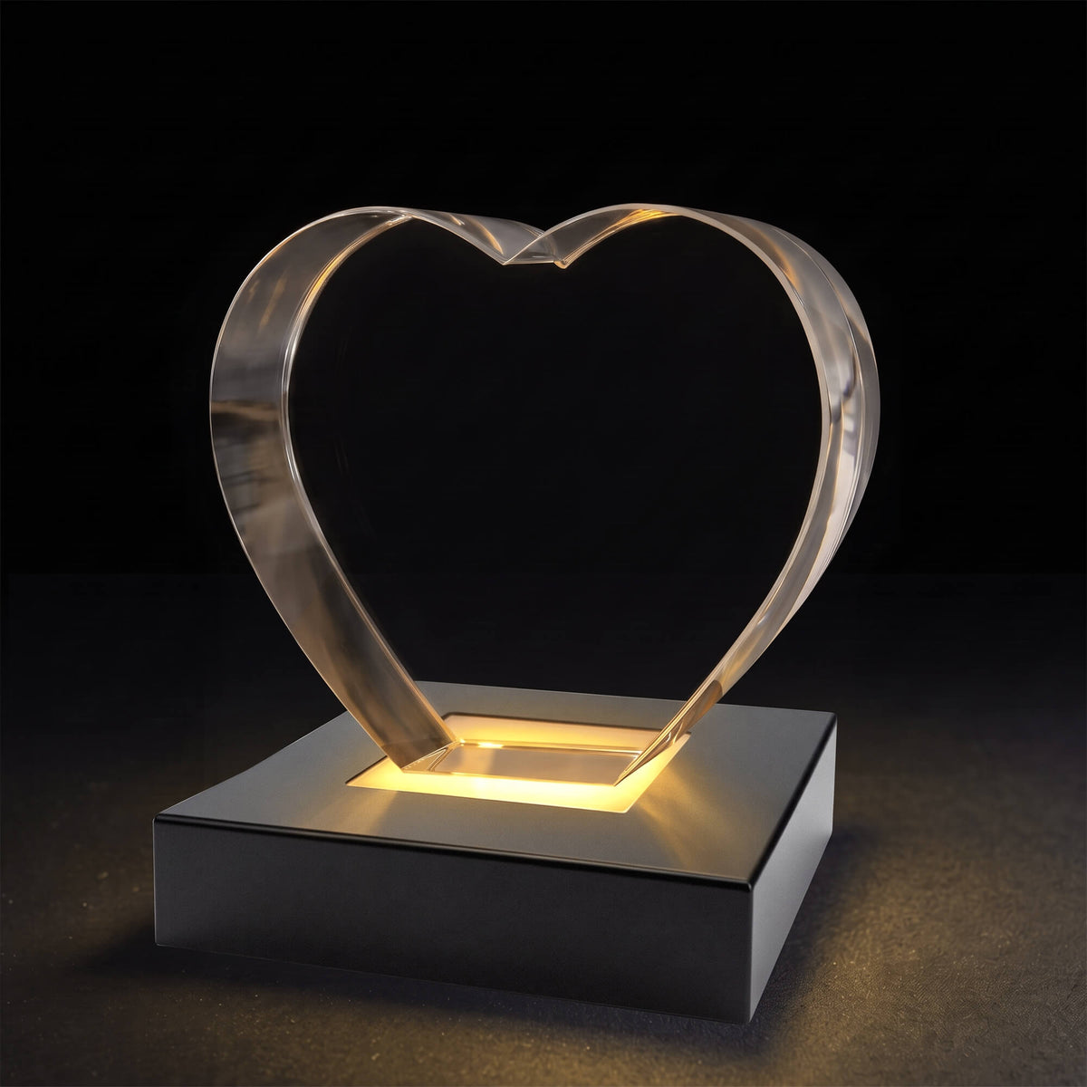 Black Square LED Crystal Base