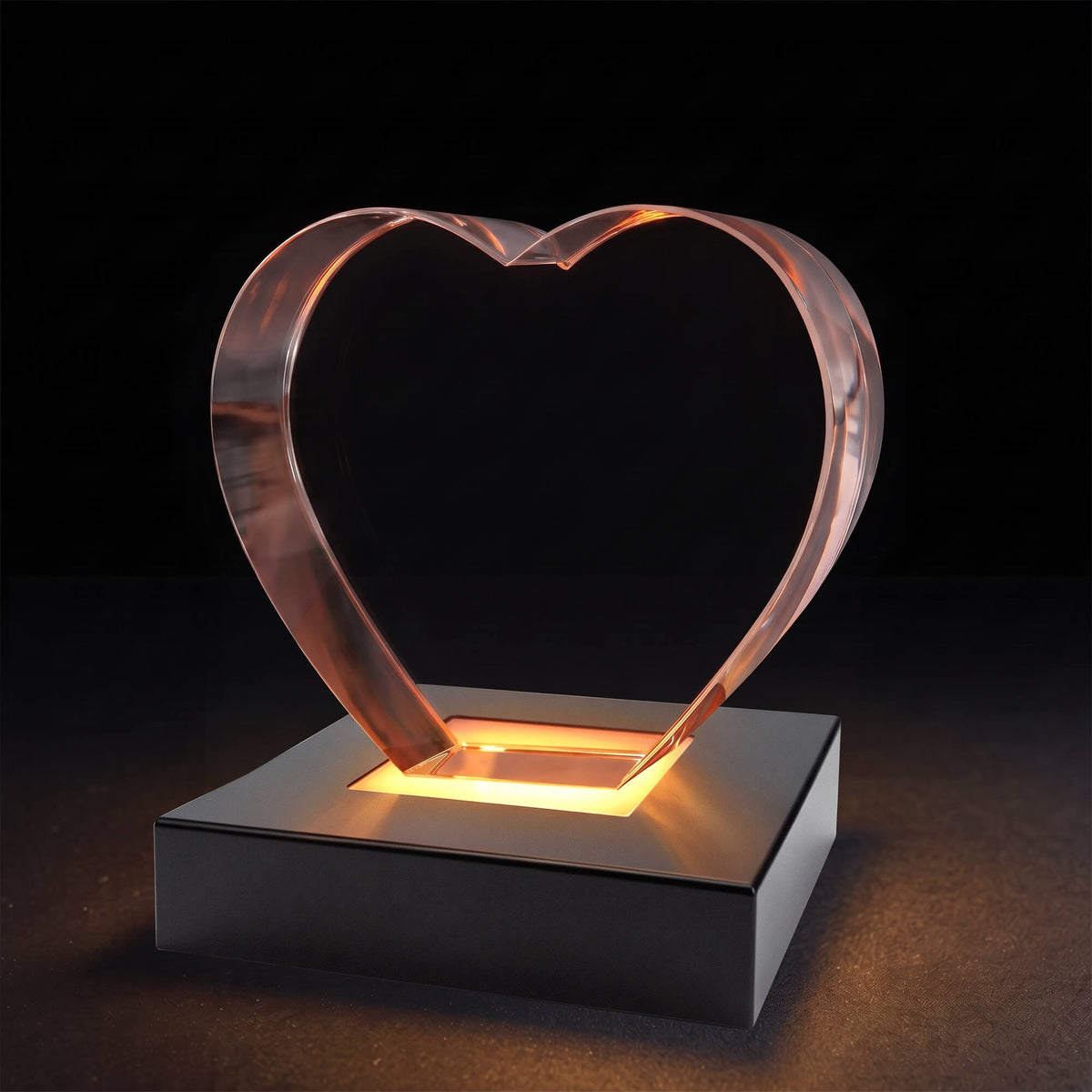Black Square LED Crystal Base