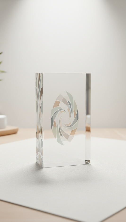 Rectangular 3D Photo Crystal Upright