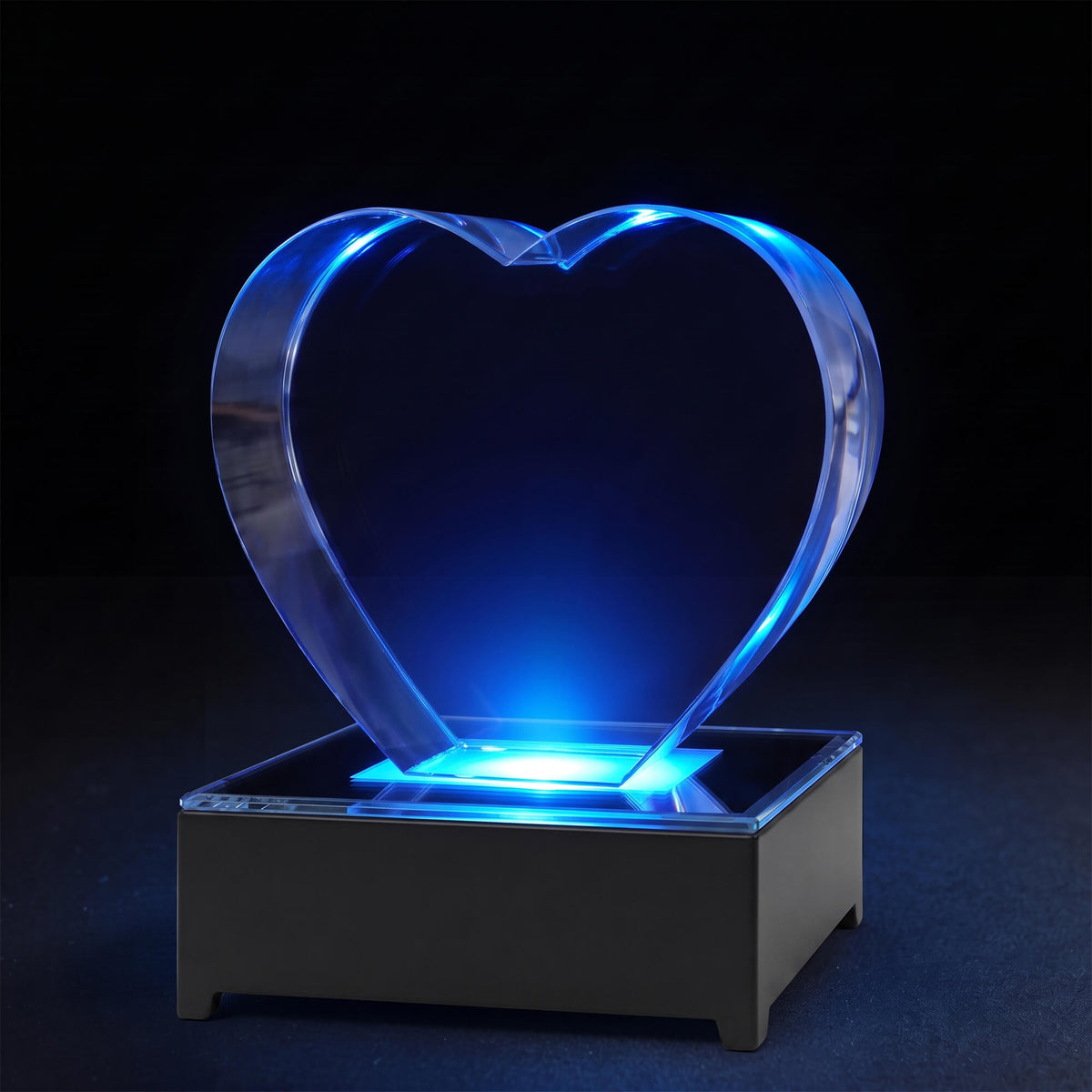 Black Rectangular LED Crystal Base