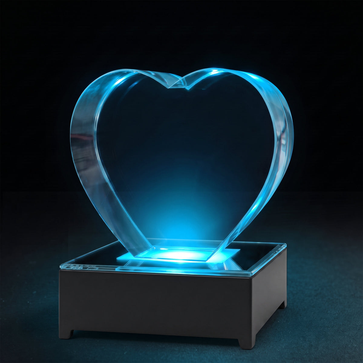 Black Rectangular LED Crystal Base