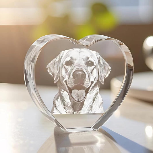 3D Crystal Photo, Valentines Day Customized Gifts, Women, Wife, Him, Mother Day Personalized Gift with Your Photo, Anniversary Memorial Girlfriend Christmas Gift, Customized Glass 3D - Heart S