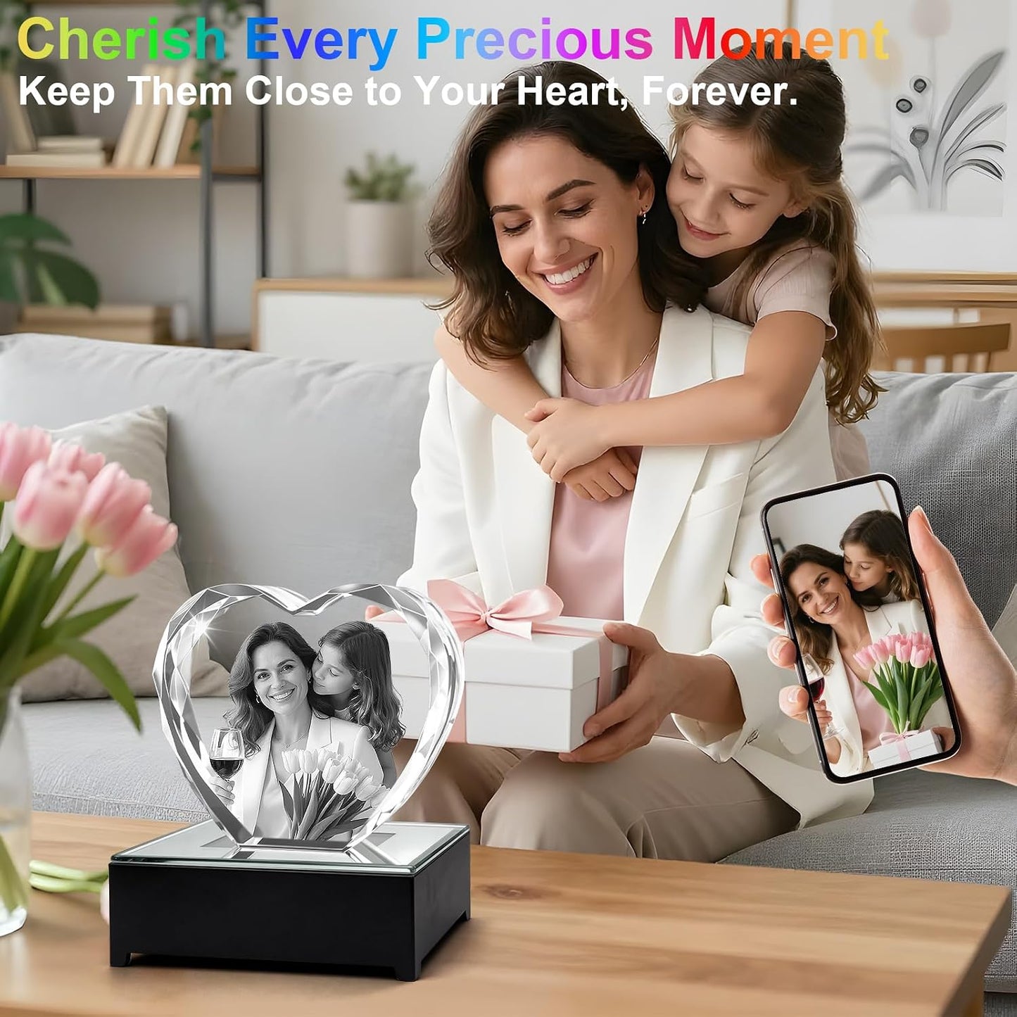 3D Crystal Heart Personalized Graduation Gift