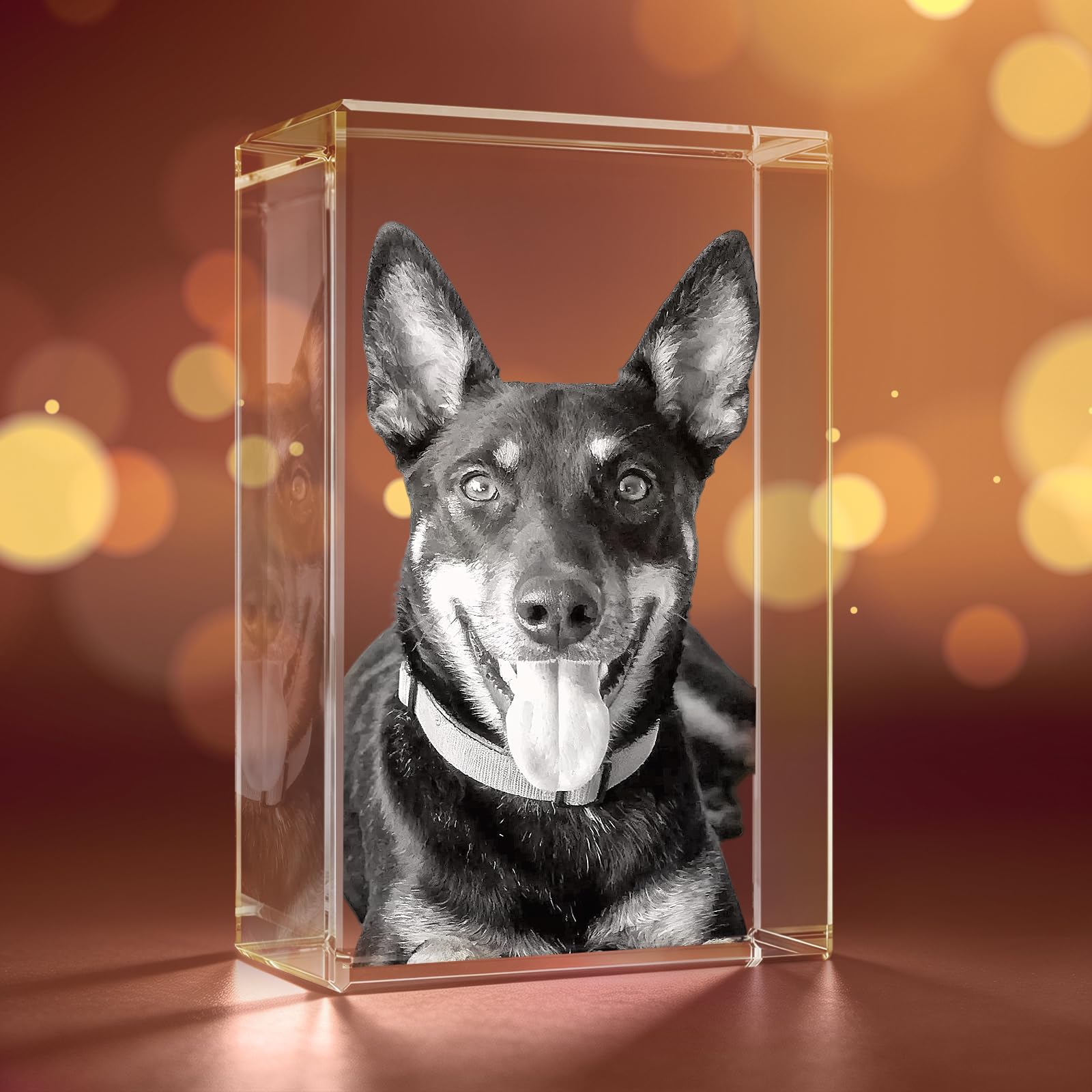3D Crystal Photo, Personalized Father's Day Keepsake for Dad, Grandpa, Husband, Men, Him, Great Customized Gift With Your Own Photo, Custom Glass 3D Laser Etched Picture Frame-Small Rectangular
