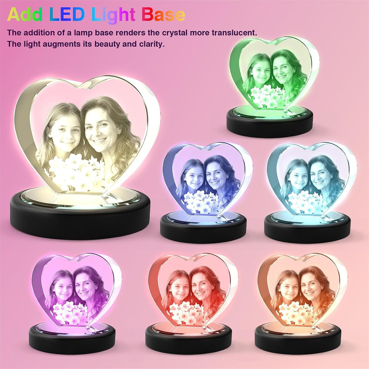 3D Crystal New Heart Personalized Wedding Gift