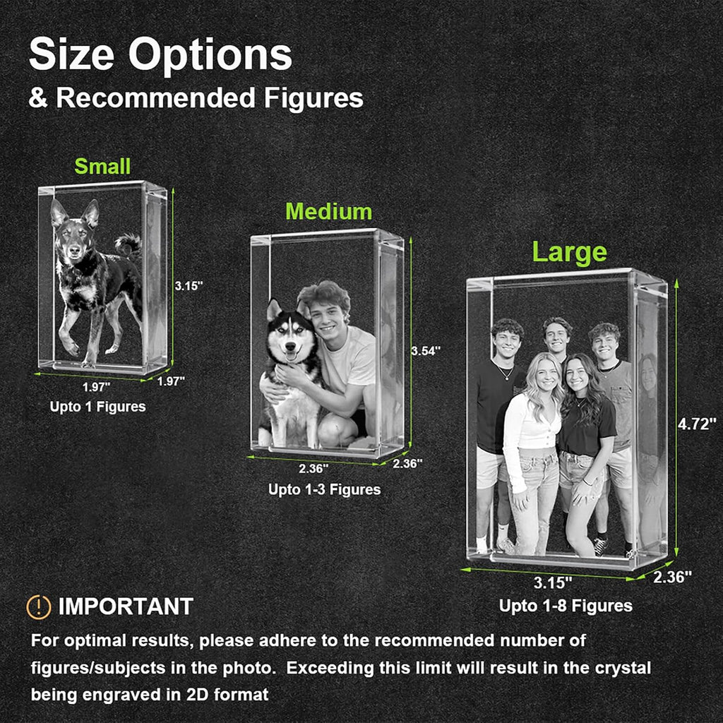 3D Crystal Photo Memorial Gift for Loss of Dog - Personalized Pet Keepsake, Rainbow Bridge Sympathy Gift for Dog Cat Horse Owners, Rectangle Laser Etched Crystal,Thoughtful Animal Photo Gift S