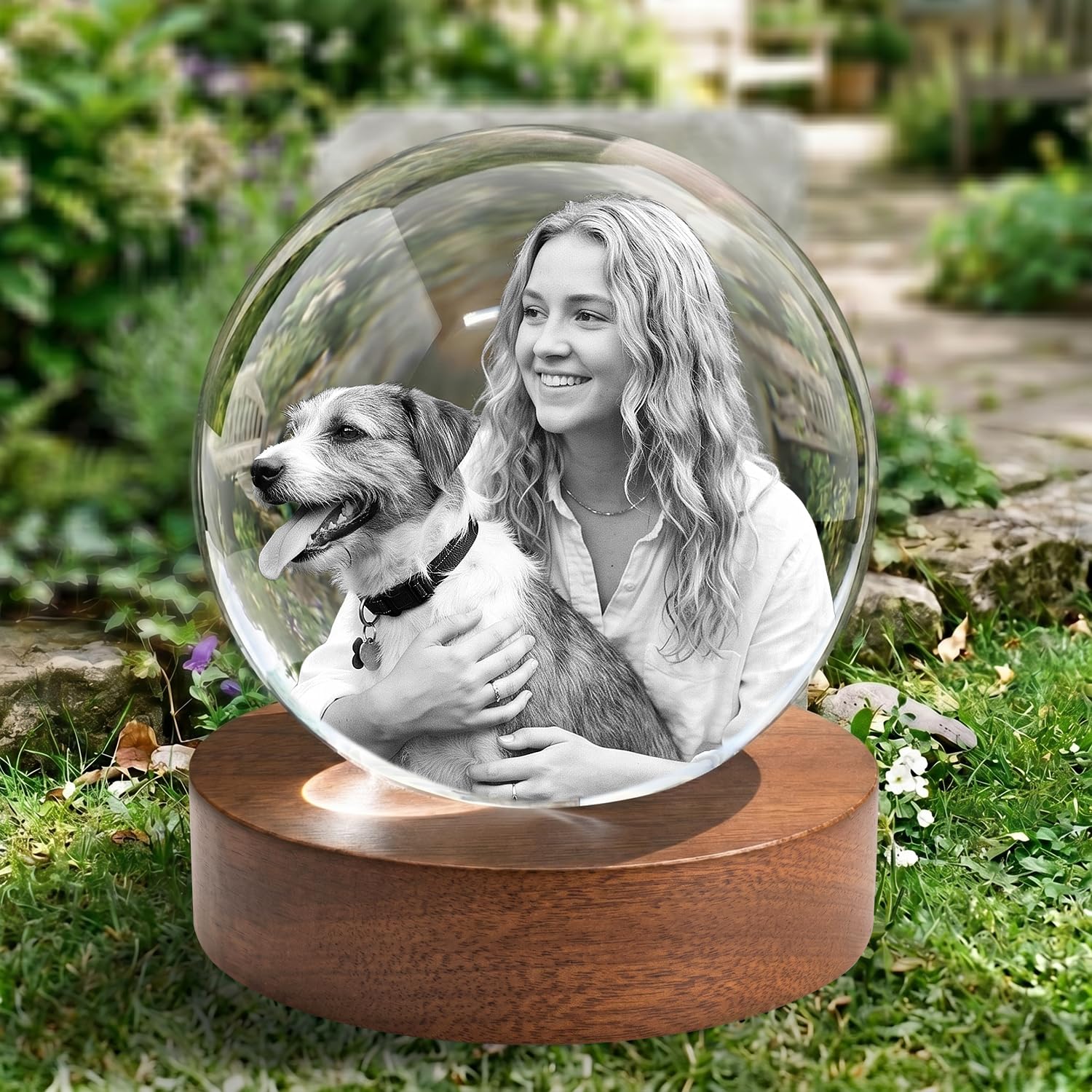 3D Crystal Photo Memorial Gift for Loss of Dog or Cat,Personalized Pet Keepsake,Rainbow Bridge Sympathy Gift,Custom Laser Engraved Crystal with Your Beloved Pet Photo-Square