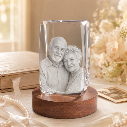 3d crystal 24 faceted personalized anniversary gift secondary image