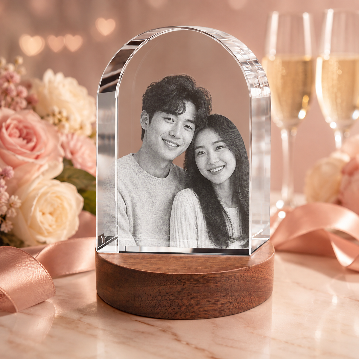 3d crystal arch personalized anniversary gift secondary image