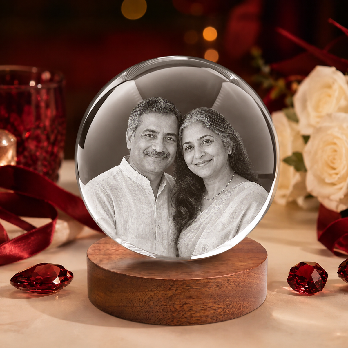 3d crystal ball personalized anniversary gift secondary image