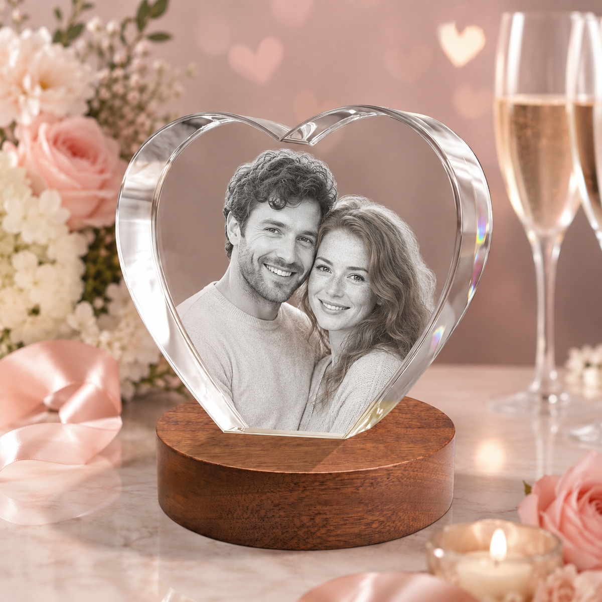 3d crystal heart personalized anniversary gift hero image