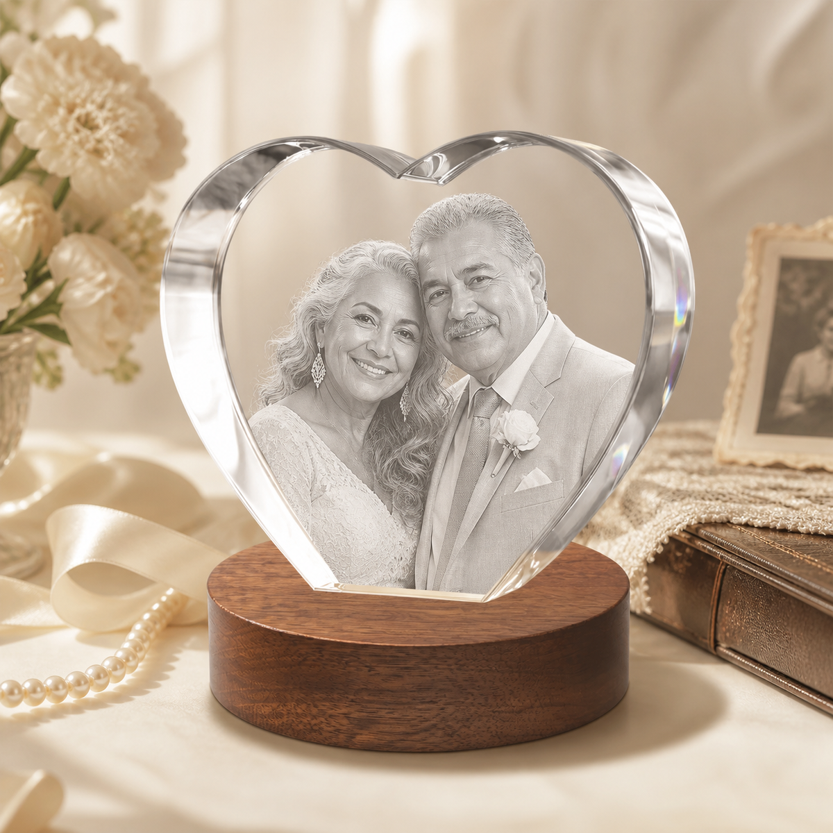 3d crystal heart personalized anniversary gift secondary image