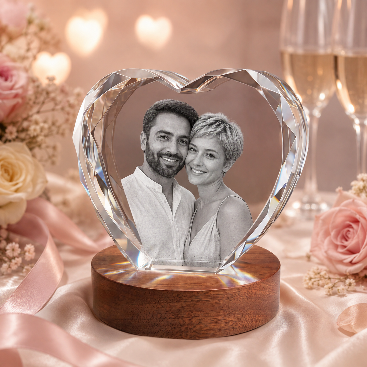 3d crystal new heart personalized anniversary gift hero image