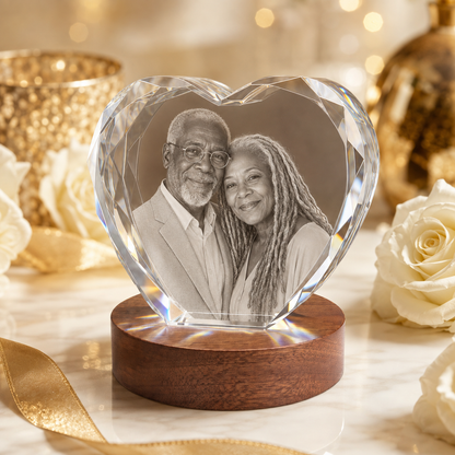 3d crystal new heart personalized anniversary gift secondary image
