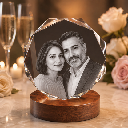 3d crystal octagon personalized anniversary gift hero image
